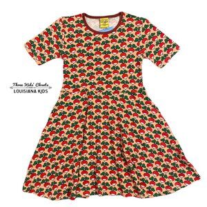 NEW DUNS Sweden Sz 116 (6Y) Organic Radish Print Dress